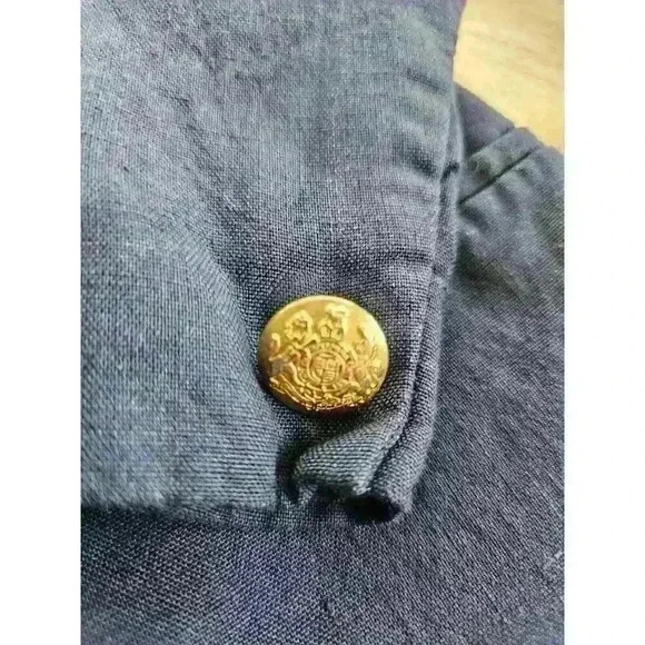 Talbots Classic Linen Blend Blazer Women's Size 2P Navy Nautical Career - Picture 3 of 8